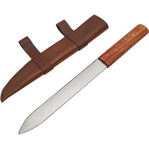 Mythrojan Viking Seax Knife with Leather Sheath