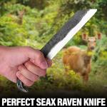 Odin's Raven Viking Seax Knife with Sheaths