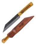 Norse Dragon Seax Knife with Leather Sheath