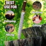 Damascus Custom Handmade Viking Seax Knife with Sheath