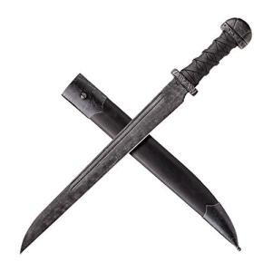 Black Maldon Viking Seax Knife with Leather Grip
