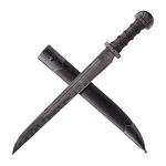 Black Maldon Viking Seax Knife with Leather Grip