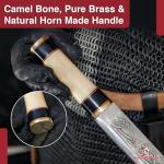 Viking Seax Knife with Bone Handle and Sheath