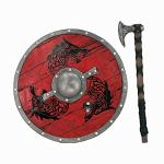 Viking Wolf Shield and Axe Props for LARP