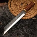 Viking Style 16" Seax Knife with Rosewood Handle