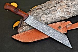 Personalized Viking Hunting Seax Knife in Damascus Steel