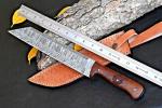 Personalized Viking Hunting Seax Knife in Damascus Steel