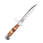 Damascus Viking Seax Knife with Wood Handle