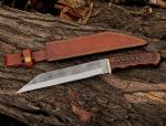 Engraved Hand Forged Viking Seax Hunting Knife