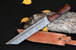 Personalized Viking Hunting Seax Knife in Damascus Steel