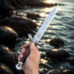 Custom 18" Damascus Viking Seax Knife