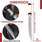 10" Viking Seax Knife with Camel Bone Handle