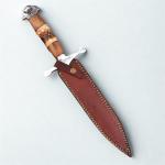 Damascus Viking Seax Knife with Wood Handle