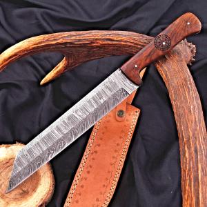 Personalized Viking Hunting Seax Knife - Damascus Steel