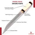 10" Viking Seax Knife with Camel Bone Handle