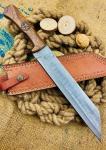 Viking Seax Hunting Knife with Damascus Steel Blade