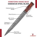 Viking Seax Knife – Hand Forged Damascus Steel