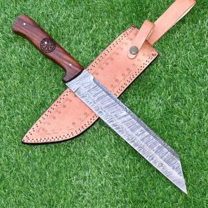 Personalized Damascus Viking Seax Hunting Knife