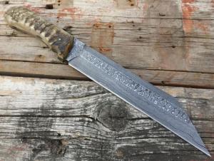 Damascus Steel Viking Seax Knife for Outdoors