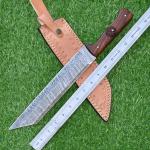 Personalized Damascus Viking Seax Hunting Knife