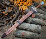 Viking Seax Sword with Rune Blade and Handle