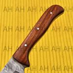 Hand Forged Damascus Steel Viking Seax Knife with Sheath