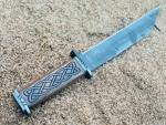 Viking Seax Carbon Steel Bushcraft Knife with Sheath