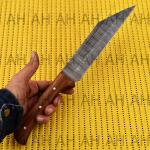 Hand Forged Damascus Steel Viking Seax Knife with Sheath