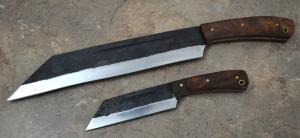 Viking Style Custom Forged Seax Knife Set