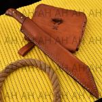 Hand Forged Damascus Steel Viking Seax Knife with Sheath