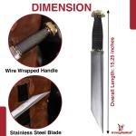 Viking Seax Dagger with Brass Pommel