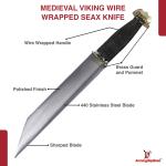 Viking Seax Dagger with Brass Pommel