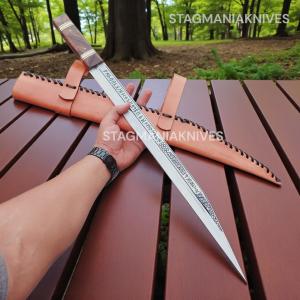 Hand-Forged Viking Seax Sword - Vintage Style