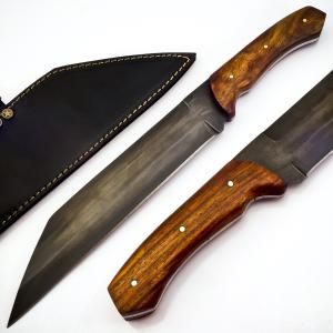 Viking Seax Knife with Brass and Wood Handle