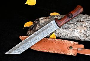 Viking Seax Knife with Damascus Steel Blade