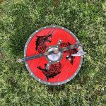 Viking Wolf Shield and Axe Props for LARP