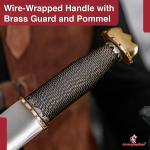 Viking Seax Dagger with Brass Pommel