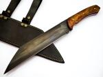 Viking Seax Carbon Steel Bushcraft Knife with Sheath