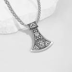 925 Sterling Silver Viking Axe Necklace for Men