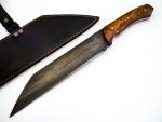 Viking Seax Knife with Brass and Wood Handle