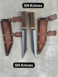 Custom Handmade Viking Seax Knives Set with Sheath