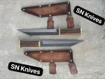 Custom Handmade Viking Seax Knives Set with Sheath