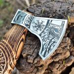 Viking Hand Forged Axe - Carbon Steel Blade