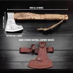 Viking Axe with Carbon Steel Blade and Leather Handle