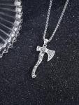 Viking Axe Necklace in Sterling Silver with Runes