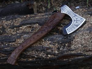 Dragon Axe Viking Tomahawk with Carbon Steel Blade