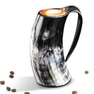 Large Handmade Viking Horn Mug for Mead & Beer