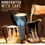 Large Handmade Viking Horn Mug for Mead & Beer