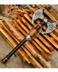 Viking Double Bit Axe with Leather Sheath