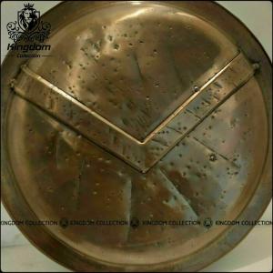 36" Antique Brass Spartan Shield - Medieval Decor